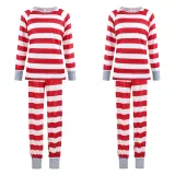 Christmas Family Matching Pajamas Sleepwear Sets Christmas Red Stripes Top and Pants