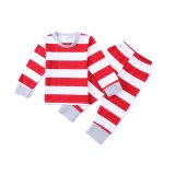 Christmas Family Matching Pajamas Sleepwear Sets Christmas Red Stripes Top and Pants