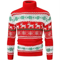 Women Ugly Christmas Sweaters Deer Pullover Loose Chunky Knitted Jumper Turtleneck Sweaters