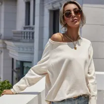 Women Causal Crew Round Neck Oversized Length Sweater