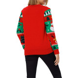 Women Ugly Christmas Sweaters Green Xmas Tree Snowman Pullover Loose Knitted Jumper Sweaters
