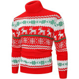 Women Ugly Christmas Sweaters Deer Pullover Loose Chunky Knitted Jumper Turtleneck Sweaters