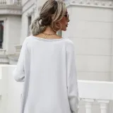 Women Causal Crew Round Neck Oversized Length Sweater