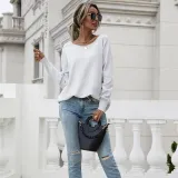 Women Causal Crew Round Neck Oversized Length Sweater