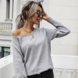 Women Causal Crew Round Neck Oversized Length Sweater