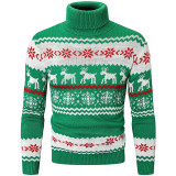 Women Ugly Christmas Sweaters Deer Pullover Loose Chunky Knitted Jumper Turtleneck Sweaters