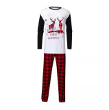 Christmas Family Matching Sleepwear Pajamas Christmas Deer Snowflakes Pajamas With Dog Cloth