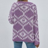Women Long Sleeved Loose Knitted Pullover Sweater