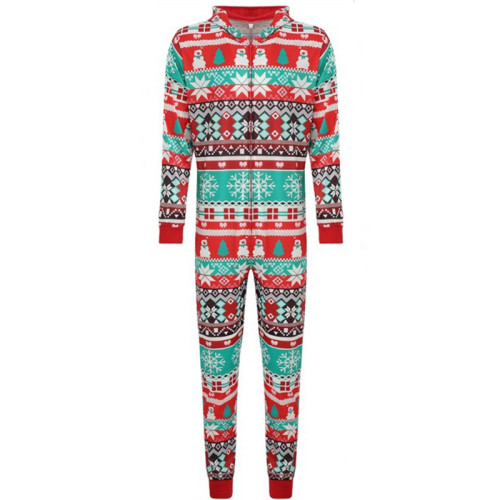 Christmas Family Matching Sleepwear Prints Snowflake Christmas Tree Onesie Jumpsuit Pajamas