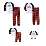 Christmas Family Matching Pajamas Merry Christmas Letter Top and Red Plaid Pants