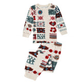 Christmas Family Matching Pajamas Christmas Knit Hook Weaving Snowflake Top And Pants