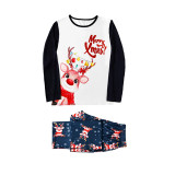Christmas Family Matching Sleepwear Pajamas Merry Christmas Cute Deer Top and Snowflakes Pant