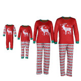 Christmas Family Matching Sleepwear Pajamas Red Christmas Deer Snowflake Pajamas Sets With Dog Cloth