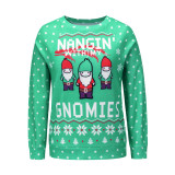 Women Ugly Christmas Printed Santa Claus Casual Pullover Plush Sweater