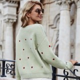 Women's V Neck Loose Knit Pullover Sweater