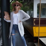 Women Knitted Cardigan OL Commuter Loose Solid Color Sweater