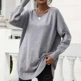 Women Causal Crew Round Neck Oversized Length Sweater