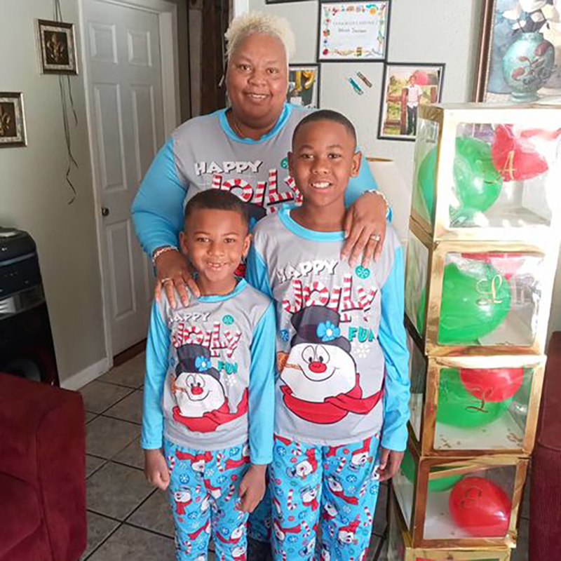 Christmas Family Matching Pajamas Christmas Blue Jolly Fun Snowman Top and Snowflake Pant With Dog Cloth