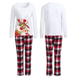 Christmas Family Matching Pajamas Christmas Cute Deer Top and Red Plaids Pant