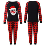 Christmas Family Matching Pajamas 2021 Santa Red Plaids Top and Pants
