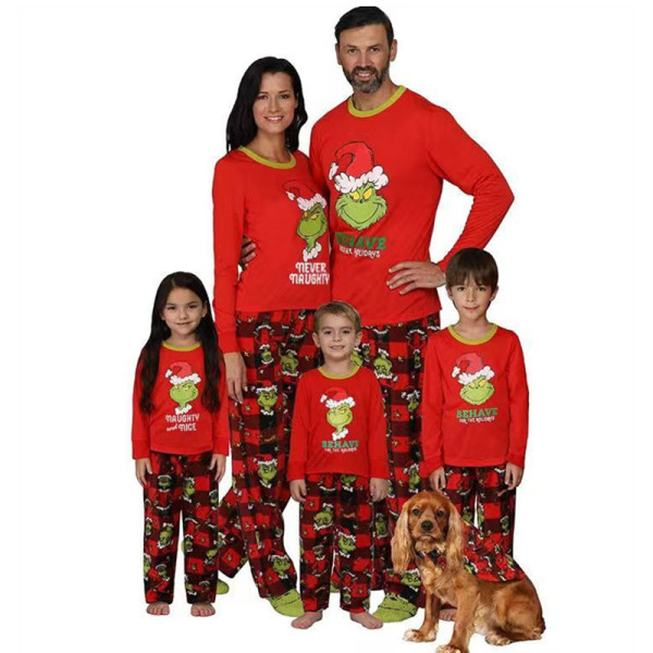 Christmas Family Matching Pajamas Christmas Red Grinchs Christmas Pajamas Sets