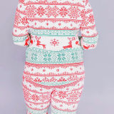 Christmas Family Matching Pajamas Christmas Seamless Deers Snowflakes Family Pajamas Sets