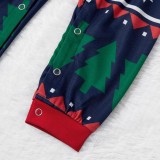 Christmas Family Matching Pajamas Christmas Letter Tree Top and Navy Pants