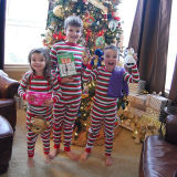 Christmas Family Matching Pajamas Christmas Green and Red Stripes Pajamas Sets