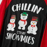 Christmas Family Matching Sleepwear Pajamas Sets Chillin With Snowmies Slogan Snowman Tops And Plaids Pants