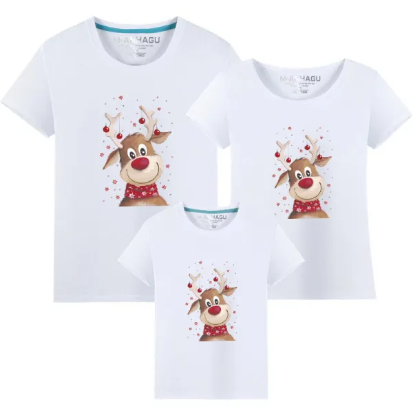 Christmas Matching Family Prints Cute Deer Family T-Shirts