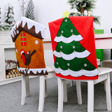 Christmas Chair Covers Snowman Elf Trees Dining Chair Decoration for Xmas Holiday