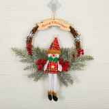 Santa Claus Deer Snowman Christmas Wreath for Front Door Christmas Holiday Indoor Home Decor
