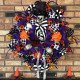 Halloween Ghost and Skeleton Wreath Hang On Door Decoration