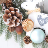 Christmas & Thanksgiving Pine Cones and Bells Wreath for Front Door Indoor Home Decor