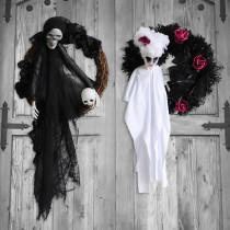 Halloween Spooky Haunted Ghost Hanging Door Garland for Front Door Indoor Home Decor
