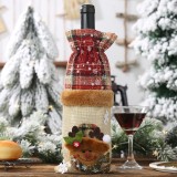 Christmas Wine Bottle Set Tartan Linen Wine Bottle Bag