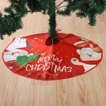 Christmas Red Plaids Tree Skirt Snowflake Santa Claus Trim for Christmas Decorations