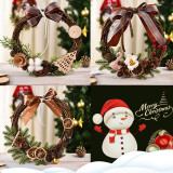 Christmas & Thanksgiving Day Wreaths for Front Door Christmas Holiday Indoor Home Decor