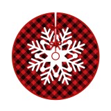 Christmas Red Plaids Tree Skirt Snowflake Santa Claus Trim for Christmas Decorations