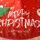 Christmas Red Plaids Tree Skirt Snowflake Santa Claus Trim for Christmas Decorations