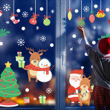 Christmas Window Wall Stickers Santa Claus Reindeer Bunting Christmas Decoration