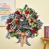 Christmas & Thanksgiving Bow and Plate Outdoor Flower Wreath for Front Door Christmas Holiday Indoor Home Decor
