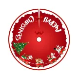 Christmas Tree Skirt White Snowflake Santa Claus Plaids Trim for Christmas Decorations
