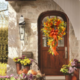 Thanksgiving Maple Leaves Hanging Ornaments Door Wreath for Front Door Indoor Home Decor