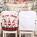 Christmas Chair Covers Slogan Gnome Snowflake Dining Chair Decoration for Xmas Holiday