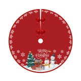 Christmas Red Plaids Tree Skirt Snowflake Santa Claus Trim for Christmas Decorations