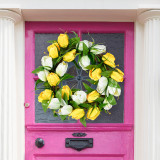 Thanksgiving Tulip Flowers Hang Door Wreath for Front Door Indoor Home Decor