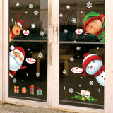 Christmas Window Wall Stickers Santa Claus Reindeer Snowman Elk Christmas Decoration