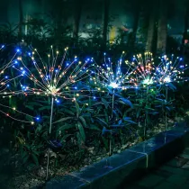 Christmas Decoration Solar Powered Garden Firework String Light 8 Modes