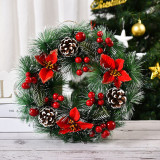 Christmas & Thanksgiving Bow and Pine Cones Eucalyptus Wreath for Front Door Christmas Holiday Indoor Home Decor